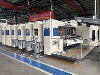 Machine d'impression flexographique automatique pour boîtes en carton ondulé, avec fonction de découpe rotative, pliage et collage