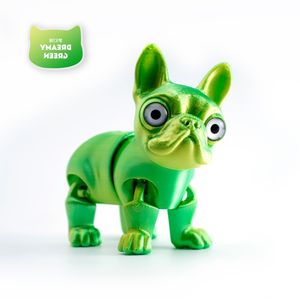 พิมพ์ลาย3D สุนัขฝรั่งเศสน่ารักพร้อมข้อต่อเคลื่อนย้ายได้ของเล่นตั้งโต๊ะสำหรับสัตว์เลี้ยงสุดน่ารักสำหรับคริสต์มาสและฮาโลวีน - Product Image 5