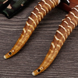 Couteau EDC d'extérieur HK SS222 avec manche en plastique imitation os, personnalisable OEM, multifonctionnel, en acier inoxydable, pour jardinage, à pointe tombante - Product Image 3