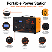 Système solaire domestique compact 500W 12V 60Ah, station d'alimentation portable pour le chargement de drones et d'appareils photo reflex numériques avec charge rapide PD