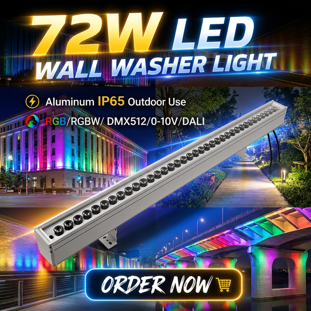 72W/108W Super Brightness Exterior Waterproof Colorful DMX512 Control Led Bar Wall Washer Light