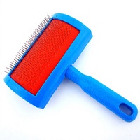 Brosse à poils bleue pour animaux de compagnie, peigne à aiguilles en acier inoxydable, manche en plastique, brosse de toilettage pour chiens et chats, brosse anti-poils
