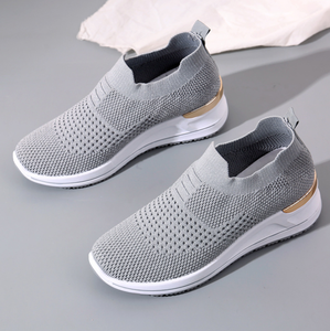 Nuevos modelos 2025, zapatos para caminar <span class=keywords><strong>con</strong></span> aumento de altura para mujer, zapatillas de <span class=keywords><strong>cuña</strong></span> tejidas transpirables superligeras, suela gruesa de 5cm, <span class=keywords><strong>baratas</strong></span> - Product Image 6