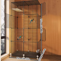 Grande cage à oiseaux en métal moderne de luxe, cage à oiseaux décorative pour villa, grande cage à perroquets, cage à oiseaux robuste pour l'extérieur, écologique