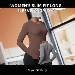 Camiseta Deportiva Casual para Mujer, de Alta Elasticidad, Ajustada, Transpirable, para Yoga, Manga Larga, para Correr, Fitness - Product Image 2