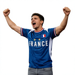 Maglia <span class=keywords><strong>da</strong></span> <span class=keywords><strong>Calcio</strong></span> Personalizzata con Stampa Sublimatica 2026 per Eventi Transfrontalieri, Manica Corta, Squadra Francese, Commemorativa per Tifosi, Unisex - Product Image 1