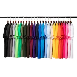 Nieuw Binnen Witte Ronde Hals Oversized Multi Effen Kleuren Unisex Custom T Shirts