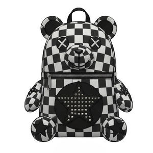 Mochila de Diseño con Estampado de Cuadros, Estilo Punk, Moderna, para Viajes y Escuela - Product Image 2