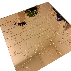 Di lusso acrilico <span class=keywords><strong>Puzzle</strong></span> a specchio acrilico ologramma <span class=keywords><strong>Puzzle</strong></span> nastro oro rosa sventato olografico <span class=keywords><strong>Puzzle</strong></span> per la decorazione della tavola di nozze - Product Image 1
