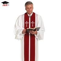 Batas de Coro del Clero del obispo del púlpito de la iglesia de alta calidad con uniforme de iglesia de cruz latina vestido de coro personalizado