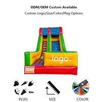 Structure gonflable multicolore avec toboggan et mur d'escalade, qualité commerciale, pour la location