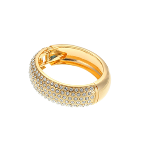 Brazalete de compromiso unisex de aleación chapado en oro de 18 quilates con corte de diamante de borde ancho, estilo vintage y a la moda - Product Image 1