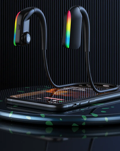 Nouveau Design A10 casque à Conduction osseuse Sport stéréo métal basse écouteur sans fil Air Conduction osseuse casque avec lumières rvb - Product Image 3