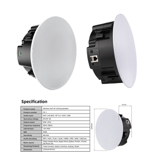 Haut-parleur de plafond WiFi BT AirPlay, DLNA Qubuz VTuner <span class=keywords><strong>Tidal</strong></span>, contrôle par application, haut-parleur de plafond actif pour home cinéma, son stéréo - Product Image 1