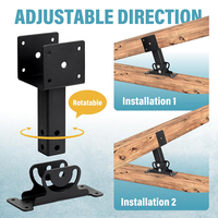JH-Mech Supports de toit de pergola robustes en acier inoxydable épais, anti-rouille, multi-angles, noir mat