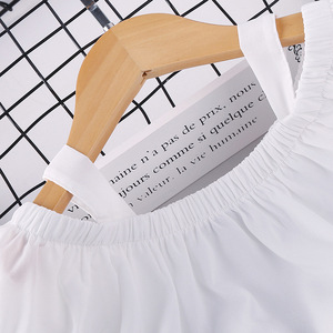 Conjunto de Ropa de Verano para Niñas de 2 a 6 Años, Top Negro y Blanco Sólido con Rayas, Conjunto de 2 Piezas de Camiseta y Pantalones Cortos para Niñas - Product Image 3