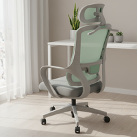 Chaise de bureau ergonomique moderne en tissu maillé, réglable, avec soutien lombaire, pivotante à 360°, pour atelier