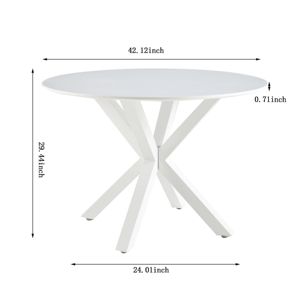 DB 42,1 Mesa de comedor blanca de mediados de siglo para mesa de MDF 4-6 Pedestal montado Mesa auxiliar de ocio - Product Image 6