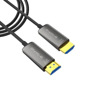 Beliebtes Faser-HDMI zu HDMI-Kabel Ultra-Hochgeschwindigkeits-HDR-HDTV-Boxprojektor 4K 60hz 8K 21,6 Gbps 10m 50m 100m Gold-PVC-OPP-Beutel auf Lager