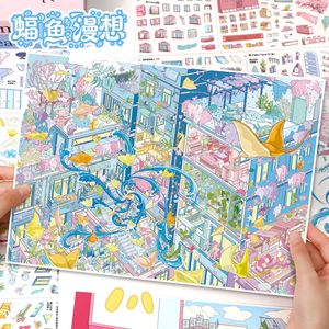 1 Paquete de Pegatinas, Pegatinas de Escenas en Miniatura <span class=keywords><strong>a</strong></span> Gran Escala, Pegatinas 3D Pop-up para Diario DIY - Product Image 4