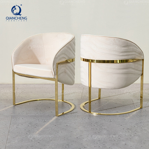 QIANCHENG – chaises de salle à manger de luxe <span class=keywords><strong>scandinave</strong></span>, vente en gros, restaurant, <span class=keywords><strong>velours</strong></span> <span class=keywords><strong>blanc</strong></span>, loisirs, hôtel - Product Image 2