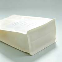 Sacs alimentaires en papier kraft blanc personnalisés, imprimés sur mesure, étanches et refermables pour l'emballage du café