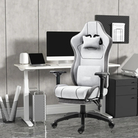 Chaise de jeu Siège de soutien lombaire ergonomique avec ressorts métalliques et accoudoirs 4D en mousse Dossier pliable 90 °-135 ° Silla Gamer