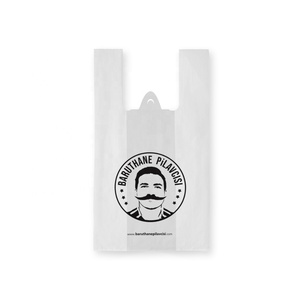 Custom Printed <b>Biodegradable</b> Plastic T-Shirt Bags Eco-Friendly Compostable Grocery Bag - Product Image 4