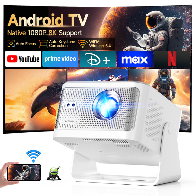 MAGCUBIC Beamer HY350MAX Ceiling Projector Native 1080p Proyector LCD Home and Business Theater with WiFi Auto Focus 500ANSI 8K
