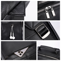 Sac à dos de voyage professionnel en cuir PU et polyester, léger, imperméable, grande capacité, rembourré, pour ordinateur portable, idéal pour les loisirs et le bureau