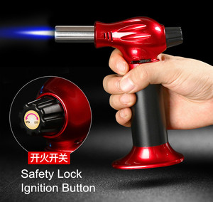 GF-906 High Power Refillable Heating Metal Gun Pistol Chef Cooking Flame <strong>Blow</strong> Butane <strong>Kitchen</strong> Jet <strong>Torch</strong> Lighter - Product Image 2