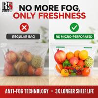 Op maat gedrukte, gravure-geprägte, micro-geperforeerde, food-grade, hitte-sealbare zakken voor de verpakking van verse groenten en fruit, anti-condens.