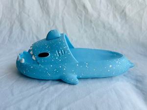 Pantofole con stampa animalier blu, fodera in peluche EVA, antiscivolo, punta chiusa, per tutte le stagioni, taglia 36 37 38 39 - Product Image 6