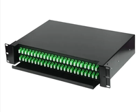 Kotak distribusi Panel Patch serat optik, kotak distribusi inti 19 inci 2u 48 96 144 core lc/sc apc 48 72