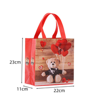 Ours pliable et réutilisable personnalisable Sacs fourre-tout pour le shopping Cadeau de la Saint-Valentin Tissu non tissé laminé pour les sacs d'épicerie