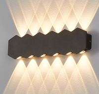Applique murale extérieure en aluminium imperméable en gros, IP65, AC85-265V, style Art déco, lampe murale LED de jardin, design moderne