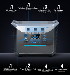 เครื่องสำรองไฟฉุกเฉินสำหรับบ้าน 1500w เครื่องกำเนิดไฟฟ้าแบตเตอรี่ พลังงานแสงอาทิตย์ สำหรับใช้ในบ้าน - Product Image 2