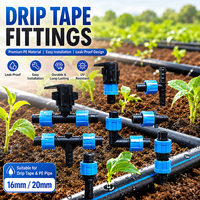 Raccord d'irrigation agricole en plastique PP résistant aux UV et anti-âge, connecteur de ruban goutte-à-goutte à écrou de 16 mm pour serre et ferme