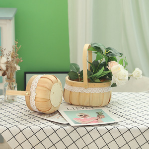 Lễ hội Nữ Thần ngày 8 tháng 3 giỏ hoa nhỏ phù dâu đi kèm lễ guizi Túi liễu mây đan bằng tay - Product Image 2