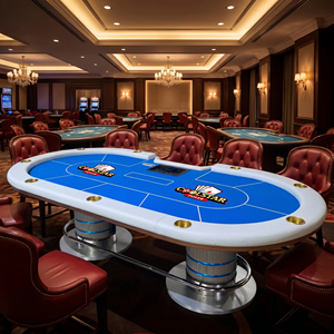 Table de <span class=keywords><strong>poker</strong></span> Texas Hold'em professionnelle pour 8 joueurs, 280*140cm, avec repose-pieds en acier inoxydable, rail rembourré blanc, accessoire de casino - Product Image 1