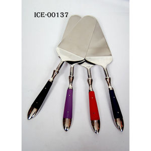 ชุดอุปกรณ์ตัดเค้กสแตนเลสพรีเมียม ดีไซน์ใบมีดสามเหลี่ยมทันสมัย ด้ามจับหลากสีตามหลักสรีรศาสตร์ จับถนัดมือ ราคาขายส่ง - Product Image 3