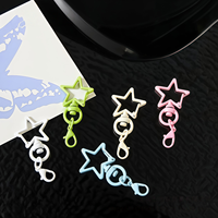 Pendentif de voiture étanche en forme d'étoile avec fermoir mousqueton coloré, accessoire de décoration pour sac à main, cadeau pour femme