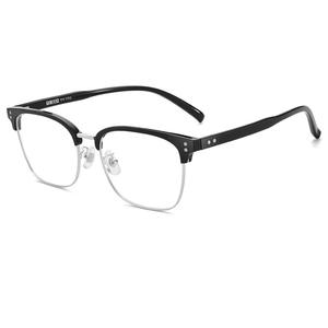 Monture de lunettes demi-cerclée en métal Guoda Optics 19605 pour hommes, visage ovale, lunettes de myopie, taille moyenne, prête pour verres correcteurs - Product Image 2