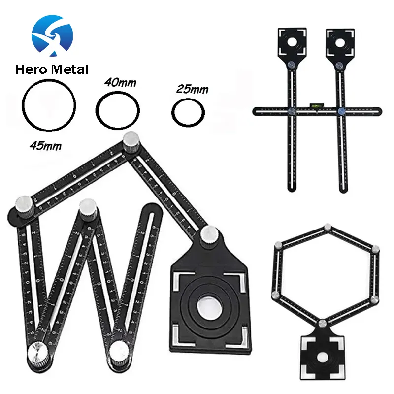 chrt wholesale adjustable hero metal folding ruler multiple material opening tile hole locator