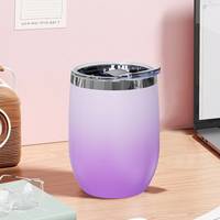 Gobelet isotherme réutilisable en acier inoxydable à double paroi en forme d'œuf de 12 oz pour les voyages et l'usage quotidien