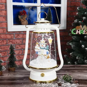 Lampu Led, lampu dekorasi Natal dan musik, lentera gudang dekoratif, manusia salju, cantik