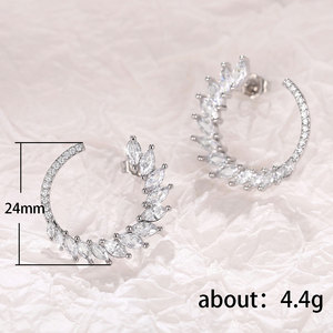 Orecchini a Cerchio con Forma di Foglia per Donne, Accessori per Orecchie a Forma Floreale per Uso Quotidiano alla Moda - Product Image 5