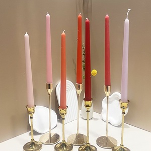 ديكور عشاء الزفاف لون رومانسي متدرج شمعة مخروطية طويلة مصنوعة يدويًا تخصيص لون الشموع 4 في 1 - Product Image 2