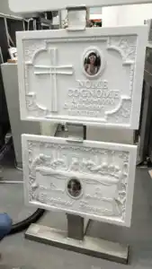 Pequeño chino de mármol, granito CNC Router 3 4 eje de lápida monumento 3D talla arte lápida Funeral Tombstone