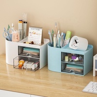 Porte-crayons moderne transparent en plastique, boîte de rangement pour papeterie, organisateur de bureau de cuisine, compartiments de tiroir, maquillage